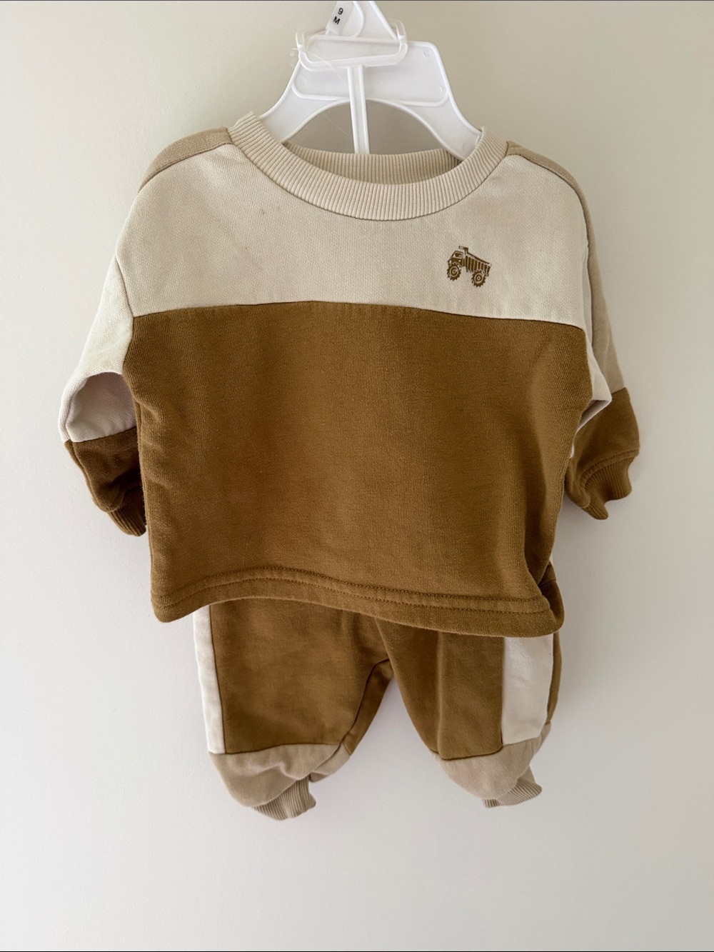 Kids Two-Tone Cream and Brown Sweatshirt Top
